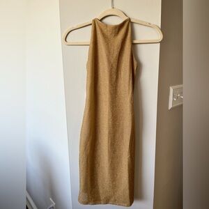 Elegant Gold Sleeveless Dress